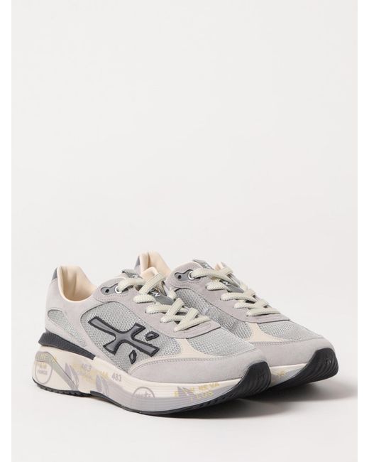 Premiata Gray Moerun Suede And Nylon Sneakers for men