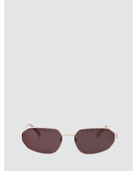 Calvin Klein Metallic Oval Metal Sunglasses With Engraved Logo for men