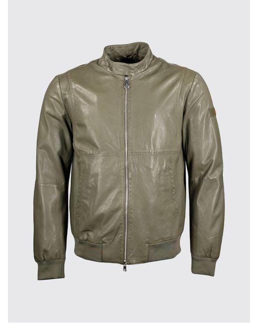 Peuterey Green Leather Bomber for men