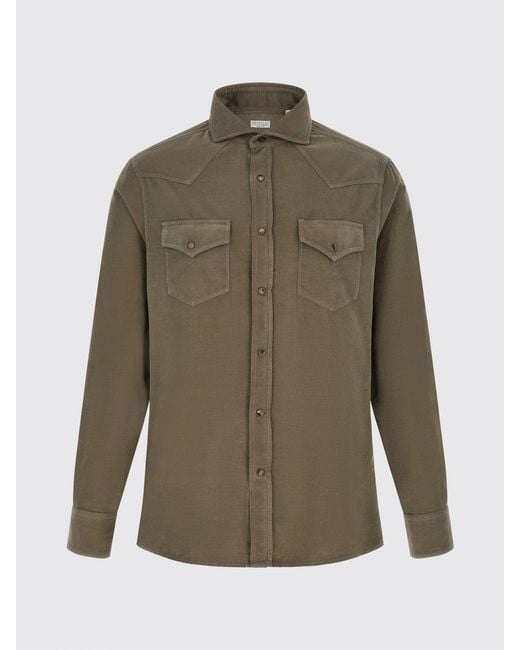 Brunello Cucinelli Green Shirt for men
