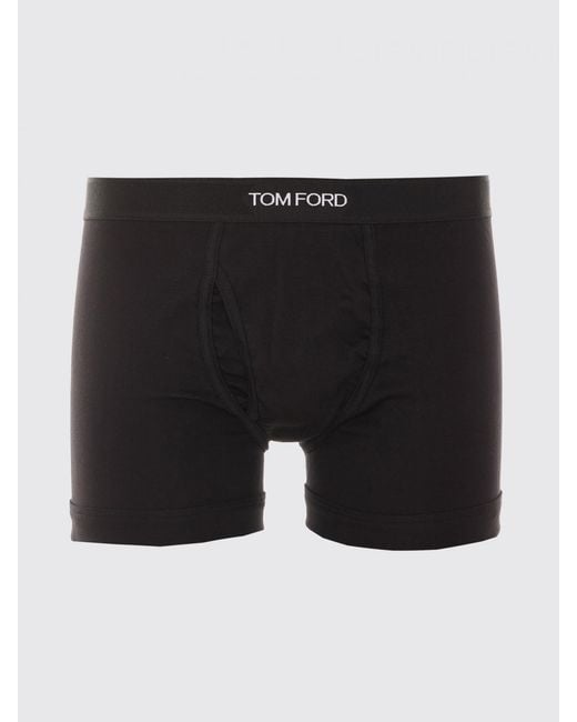 Tom Ford Black Set Of Two Stretch-Cotton Boxer Briefs With Logo Waistband for men