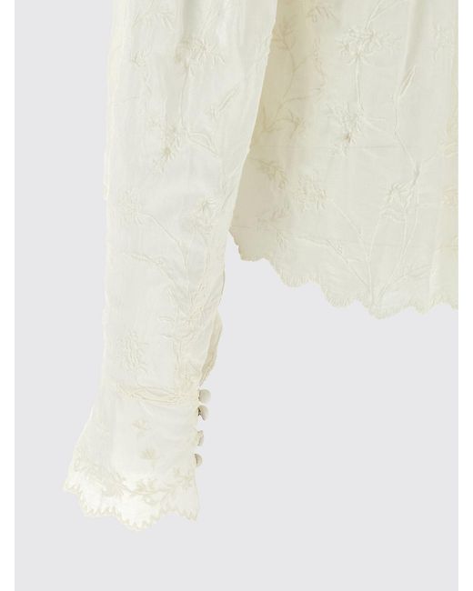 Isabel Marant White Cotton And Silk Zelly Blouse