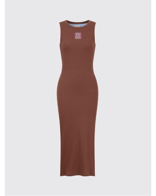 Marni Brown Cotton Dress