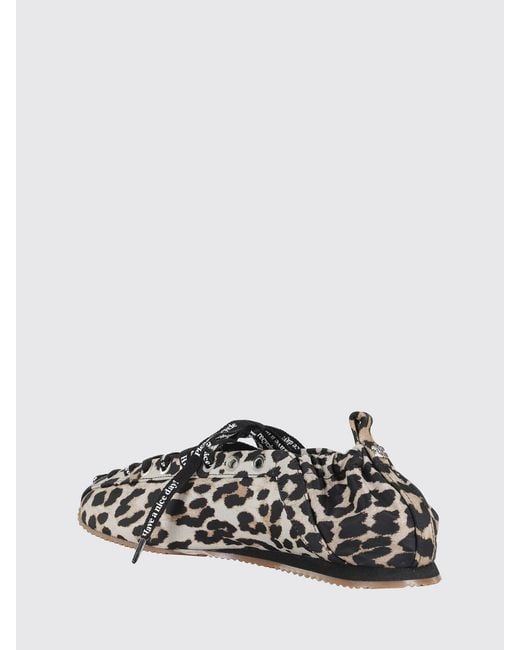 Ganni White Sporty Animal Print Ballerina Flats