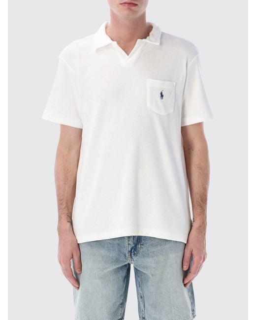 Polo Ralph Lauren White Cotton Blend Polo Shirt for men