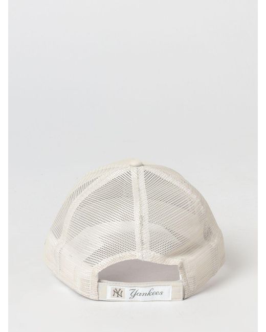 KTZ Natural 9Forty Ny Yankees Cotton And Mesh Nylon Cap With Embroidered Logo for men