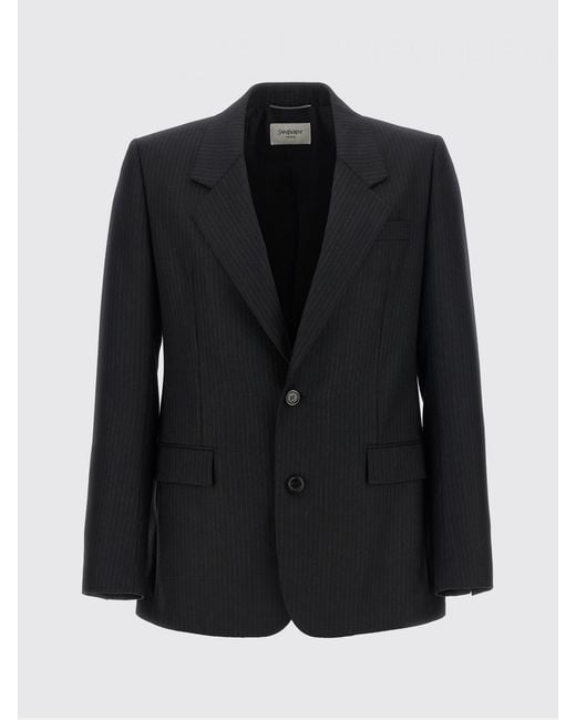 Saint Laurent Blue Single-Breasted Wool Blazer for men