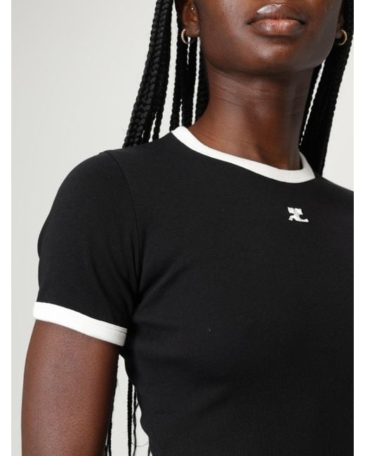 T-Shirt Femme Courreges en coloris Black
