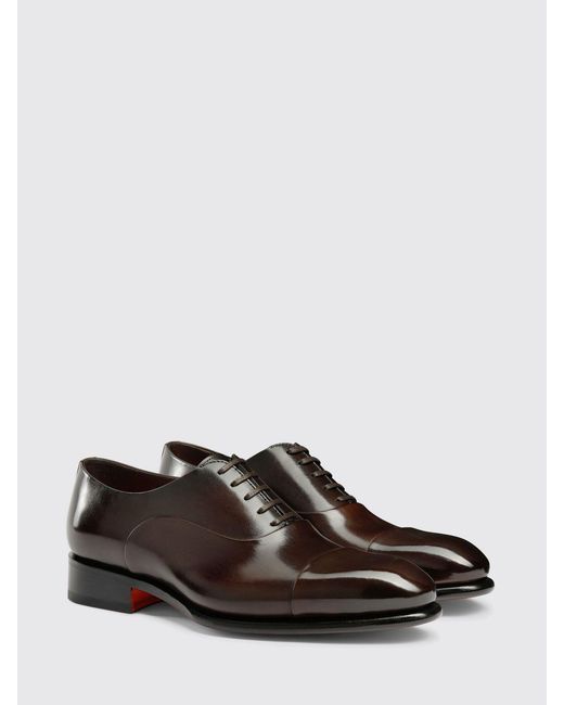 Santoni White Brushed Leather Oxford for men