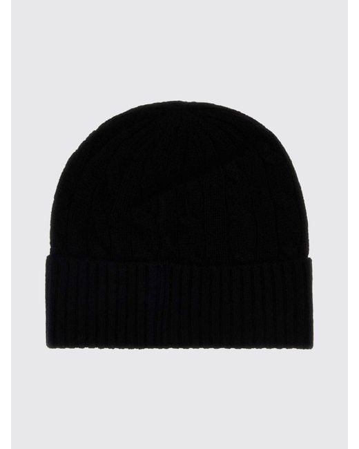 Polo Ralph Lauren Black Wool And Cashmere Beanie With Embroidered Logo