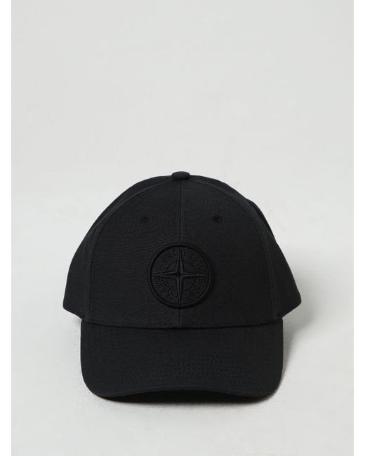 Stone Island Black Hat for men