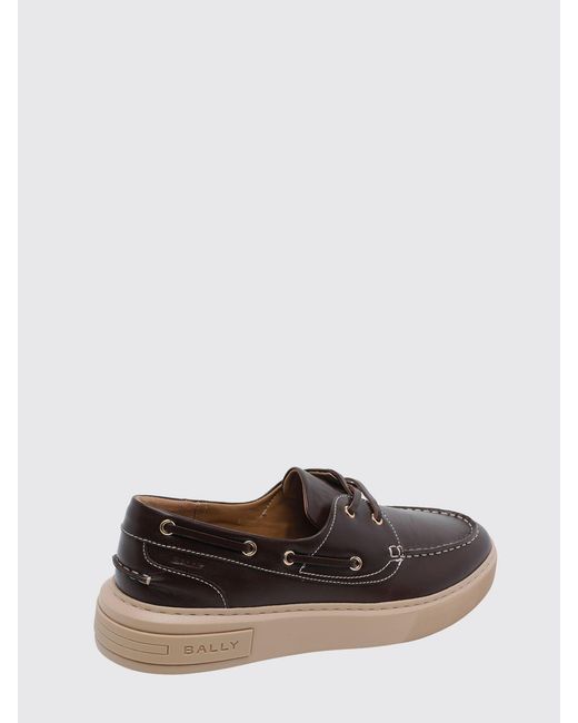 Bally White Smooth Calfskin Boat Shoes With Embossed Logo for men