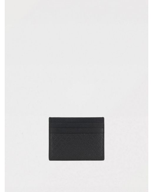 Ferragamo White Gancini Embossed Leather Card Holder for men