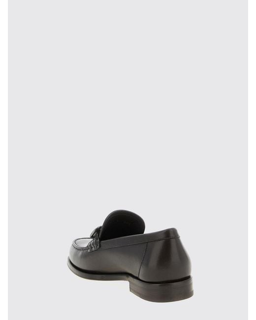 Ferragamo White Gancini Leather Loafers for men
