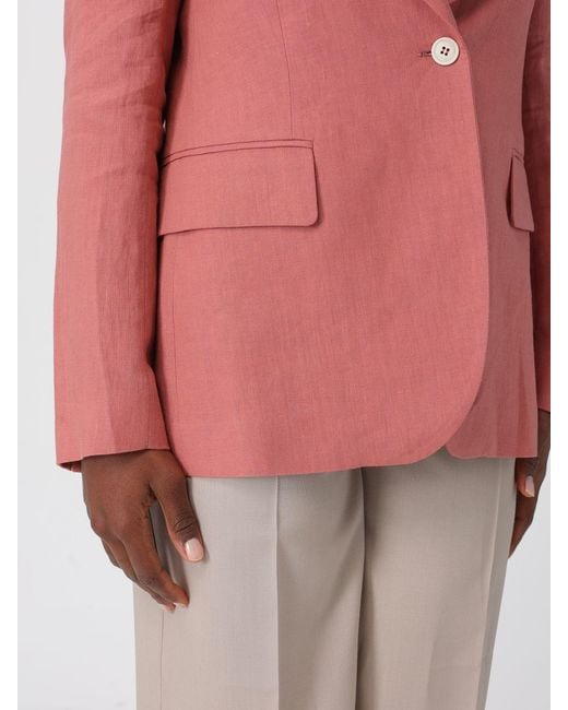 Eleventy Pink Single-Breasted Linen Blazer
