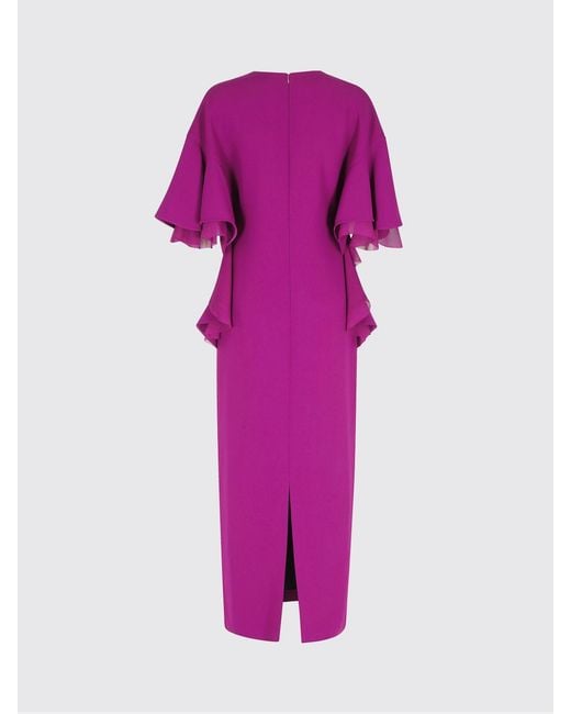 Alberta Ferretti Purple Crêpe Long Dress