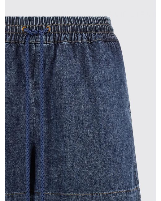 Valentino Blue Vlogo Denim Jogging Shorts