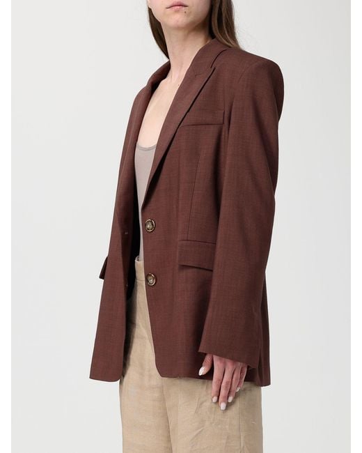 Pinko Brown Rustic Effect Single-Breasted Blazer