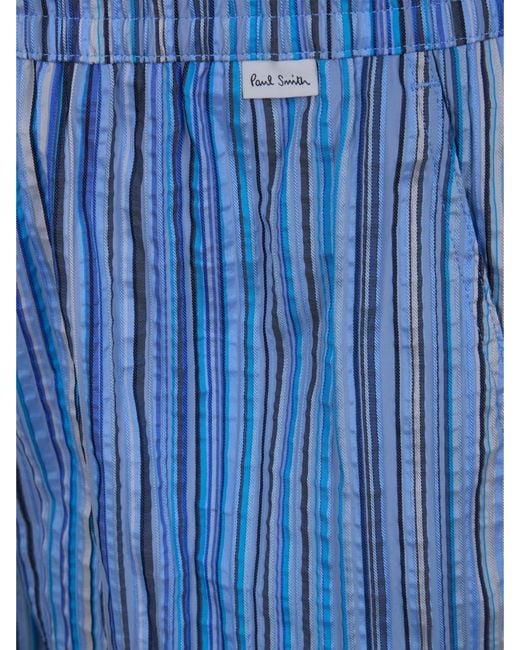 Paul Smith Blue Striped Polyester Swimsuit for men