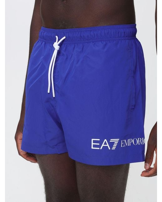 EA7 Blue Polyester Swimsuit for men