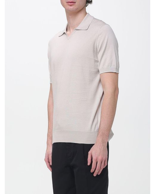 Brunello Cucinelli White Cotton Knit Polo Shirt for men