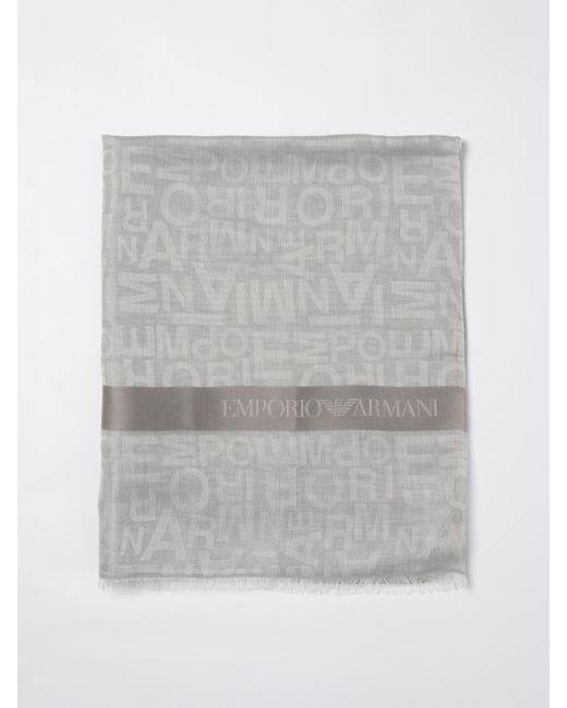 Emporio Armani Gray Logo Scarf for men