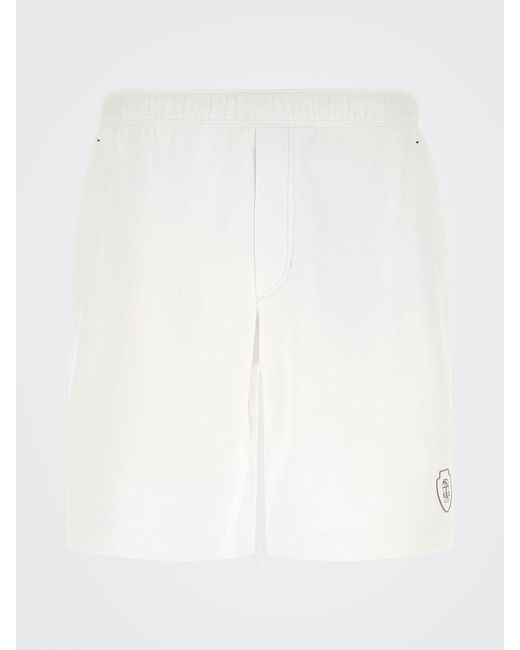 Brunello Cucinelli White Cotton Shorts for men