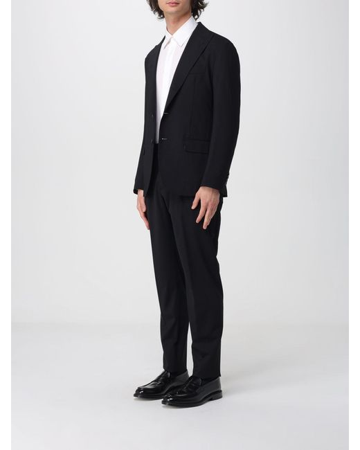 Eleventy Black Single-Breasted Stretch Wool Suit for men