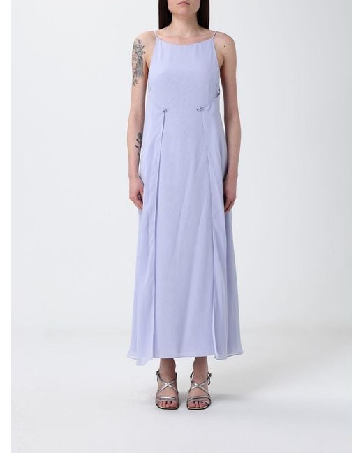 Emporio Armani Purple Long Tecno Georgette Dress