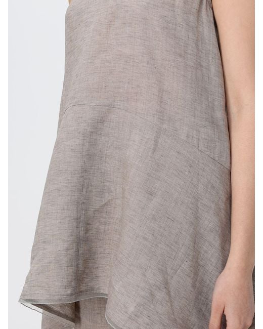 Fabiana Filippi Gray Linen Sleeveless Top