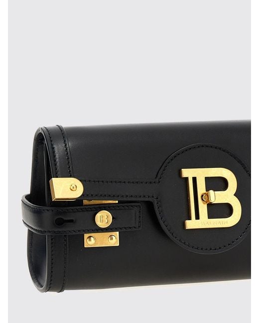 Balmain Black B-Buzz 23 Leather Crossbody Bag
