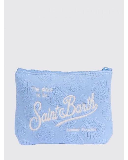Mc2 Saint Barth Blue Aline Chenille- Und Baumwollfrottee-Pochette