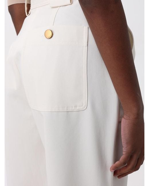 Max Mara White Wide Leg Culottes Cuffed Hems