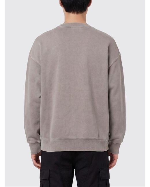 Carhartt Gray Cotton Crewneck Sweatshirt With Logo for men