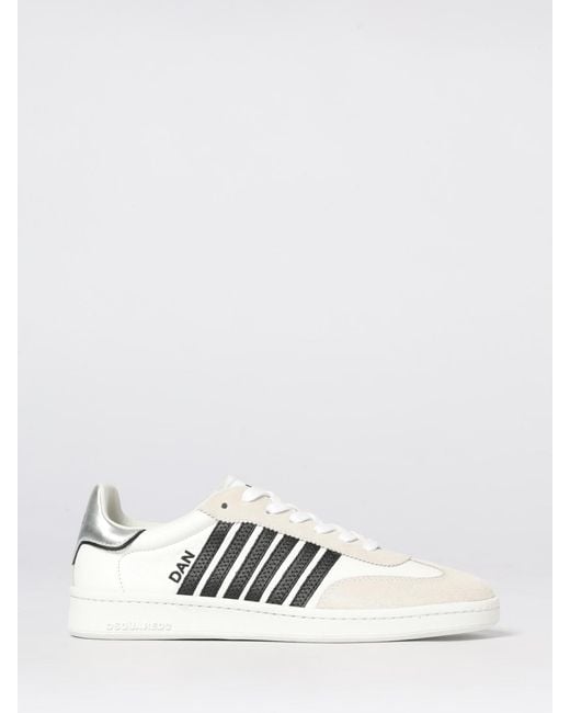 DSquared² White Boxer Leather Sneakers for men