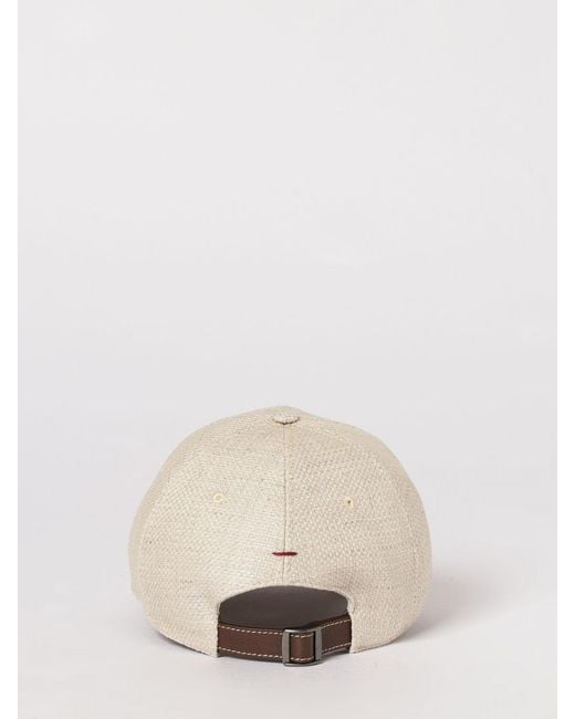 Brunello Cucinelli Natural Linen Blend Baseball Cap for men