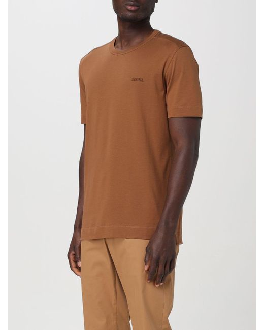 T-shirt Zegna pour homme en coloris Brown