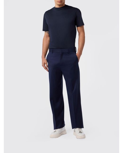 Billionaire Blue Virgin Wool Tailored Trousers for men