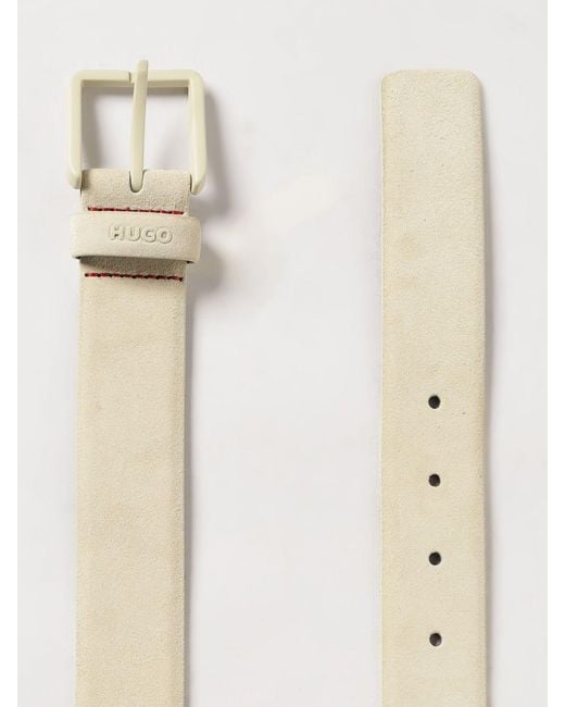 HUGO Natural Solid Color Suede Belt for men