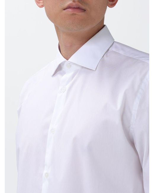 Brooksfield White Classic Cotton Poplin Shirt for men
