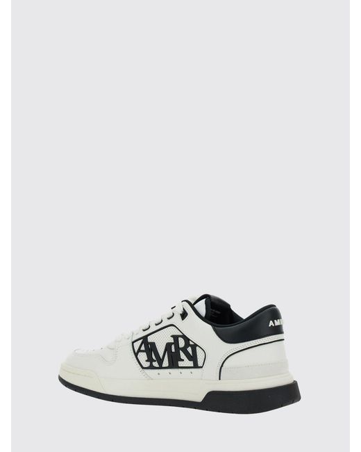 Amiri White Ma Quad Calfskin Leather Low-Top Sneakers With Lettering Logo And Perforated Toe for men
