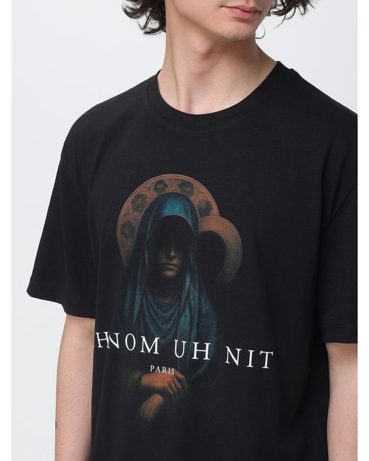 Ih Nom Uh Nit Black Printed Cotton T-Shirt for men