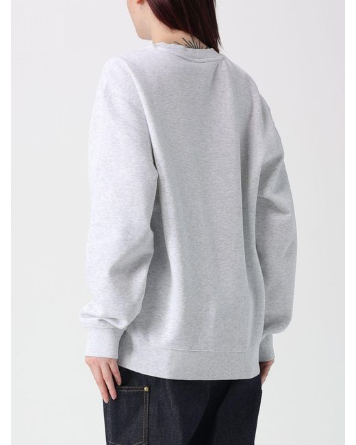 Carhartt Gray Cotton Blend Crew Neck Sweatshirt With Logo