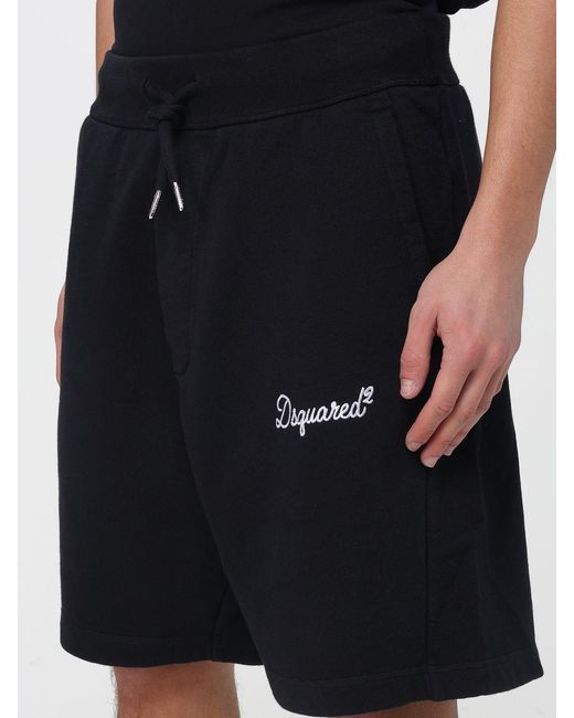 DSquared² Black Cotton Shorts for men