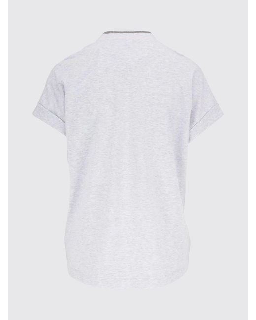 Brunello Cucinelli White Basic Cotton T-Shirts