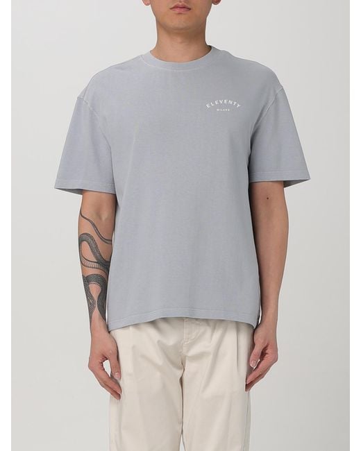 Eleventy Gray Milano Short Sleeve Crew Neck Tshirt for men