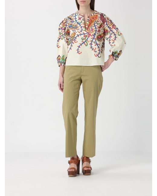 Etro Natural Cotton Blouse With Paisley Print