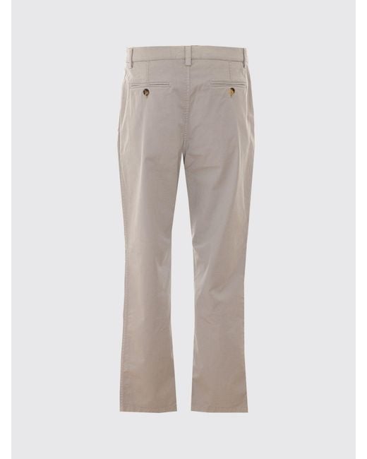 Brunello Cucinelli Gray Slim Fit Stretch Cotton Chino Trousers With America Pockets for men