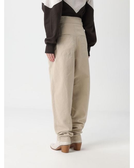 Isabel Marant Natural Cotton And Linen Pants
