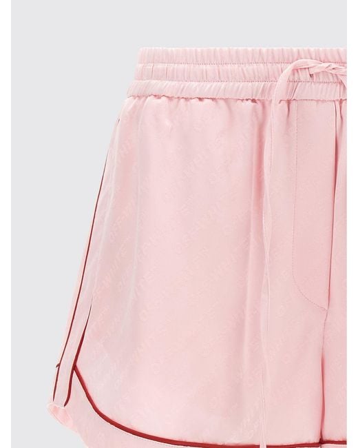 Off-White c/o Virgil Abloh Pink Viscose Blend Sport Shorts